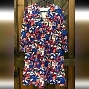 J. crew lace up printed dress